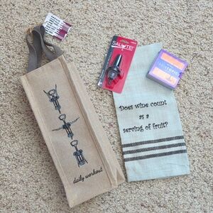 Wine Lover Bundle Bag Towel Pourer & TableTopics Cards